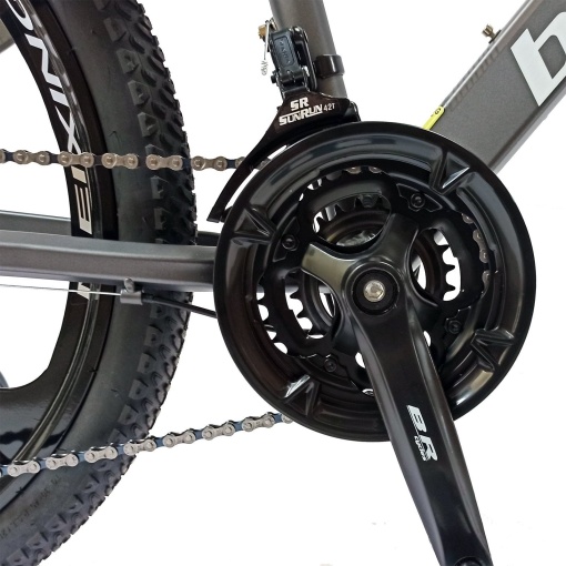 Bicicleta BR Tornado 24", 21 viteze, frane pe disc, cadru din aluminiu 13", manete secventiale, gri - Img 5