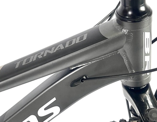 Bicicleta BR Tornado 26", 21 viteze, frane pe disc, cadru din aluminiu 13.5", manete secventiale, gri - Img 3