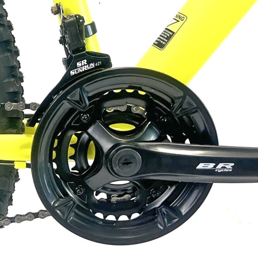 Bicicleta BR Tornado 26", 21 viteze, frane pe disc, cadru din aluminiu 13.5", manete secventiale, galben - Img 6