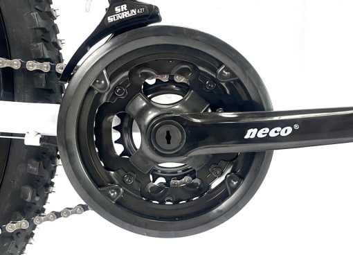 Bicicleta BR Tornado ProMG 24", jante MAGNEZIU, 21 viteze, frane pe disc, cadru din aluminiu 13", manete secventiale, alb - Img 4