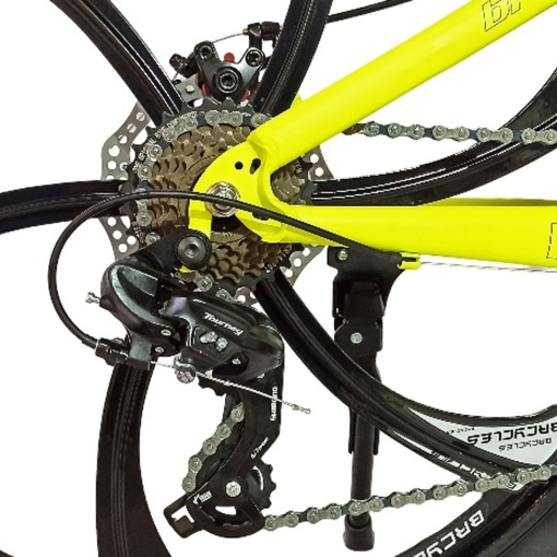 Bicicleta BR Tsunami ProMG 24", cadru otel 13", jante magneziu, manete secventiale, frane disc, 21 viteze, fluo - Img 9