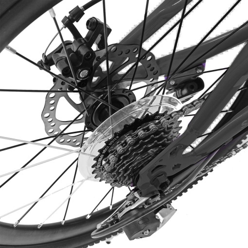 Bicicleta copii BR Tornado 20", cadru aluminiu 12", manete revoshift, frane disc, 7 viteze, negru, varsta 7-10 ani - Img 11