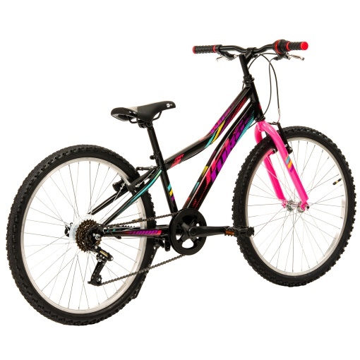 Bicicleta Copii DHS Turbo - 24 Inch, Negru-Roz - Img 3