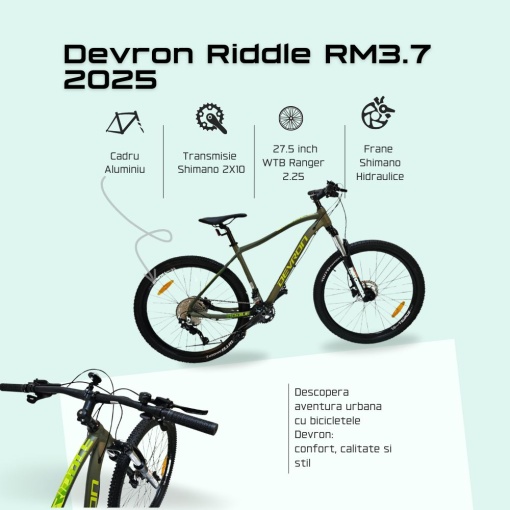 Bicicleta Mtb Devron Riddle RM3.7 2025 - 27.5 Inch, L, Verde - Img 3