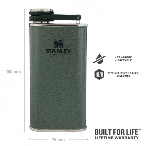 Butelca Stanley pentru alcool The Easy Fill Wide Mouth Flask Hammertone Green 0.24l - 10-00837-126 3