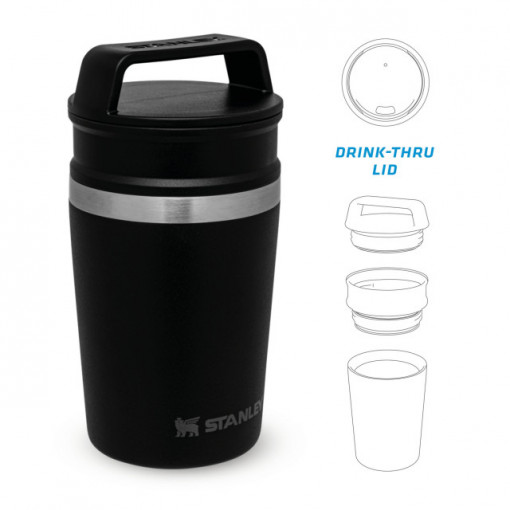 Cana Termoizolanta Stanley The Shortstack Travel Mug Matte Black Pebble 0.23 L - 10-02887-067 5