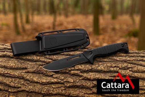 Cutit outdoor Cattara Warrior 22.5cm, teaca tactica cu prindere curea - TT13221 - Img 7