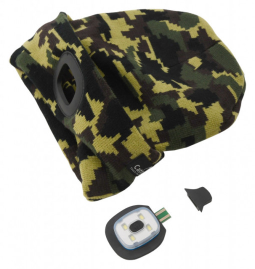 Fes camuflaj cu lanterna cu LED si incarcare usb Cattara TT14020 - Img 4