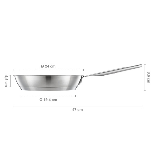 FISKARS Tigaie din otel inoxidabil, antiaderenta, Fiskars All Steel, Ø 24 cm - 1064743 - Img 3