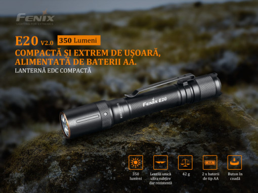 Fenix E20 V2.0 350 Lumeni 126 Metri atribute