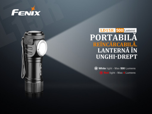 Lanterna Fenix LD15R - Lanterna Reîncarcabila - 500 Lumeni - 85 Metri led