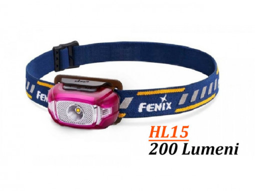Lanterna frontala Fenix HL15 200 lumeni 50 metri violet
