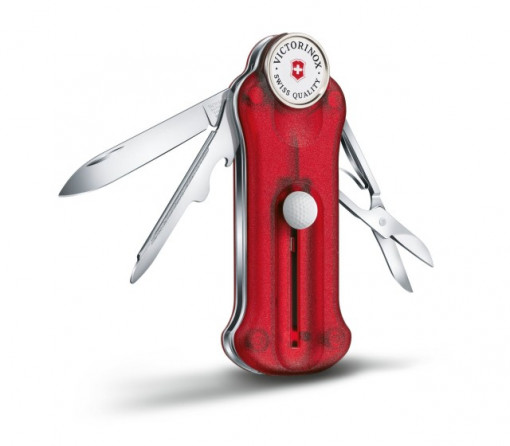 Multifunctional Victorinox GolfTool, rosu transparent - 0.7052.T deschis