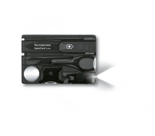 Multifunctional Victorinox SwissCard Lite, negru transparent - 0.7333.T3