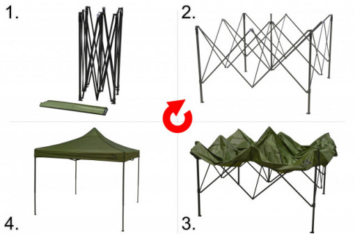 Pavilion de gradina Cattara, 3x3m, inaltime 2.35m, verde - TT13338 - Img 3