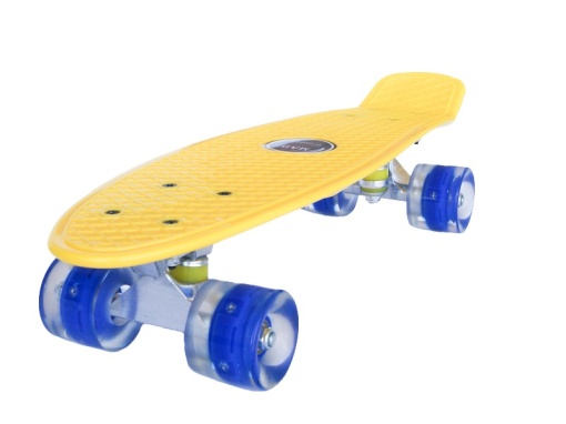 Penny board Mad Cruiser cu roti LED ABEC 7-galben - Img 3
