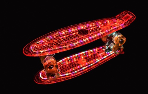 Penny board Mad Cruiser Full LED ABEC 7-rosu - Img 5