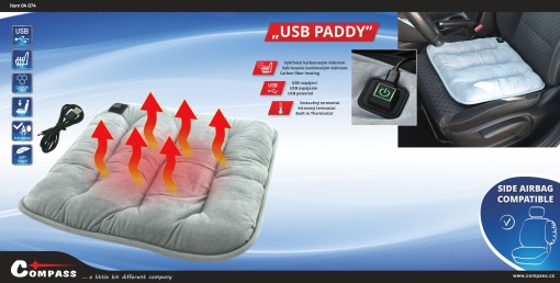 Perna pentru scaun auto Compass PADDY, cu incalzire, termostat, USB - Img 3