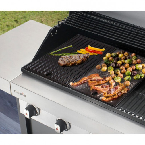 Plita din fonta cu 2 fete neteda si grill 43 x 21 cm Char-Broil - 140008 prezentare