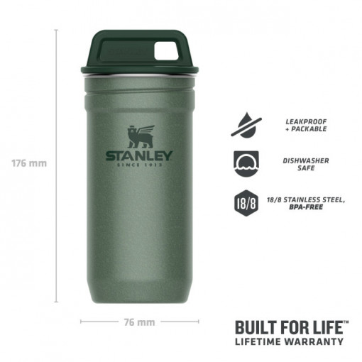 Set Stanley Butelca + 4 pahare Adventure The Nesting Shot Glass Set Hammertone Green - 10-01705-039 3
