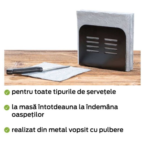 Suport pentru servetele 15 x 12,5 x 4 cm Baco Wenko Black Outdoor Kitchen - 55025100 - Img 5