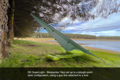 Tenda 3.7m x 2.3m Prelata DD Hammocks SuperLight - Bikepacker Tarp Olive Green - 707273931726 3