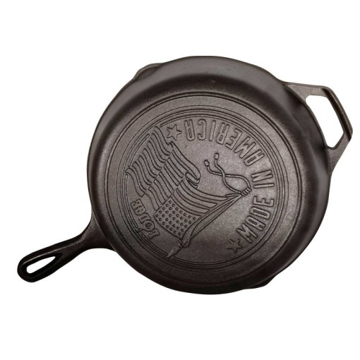 Tigaie adanca rotunda din fonta cu maner si logo American Flag Lodge 26 cm L - Img 5