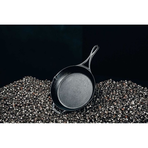 Tigaie adanca rotunda din fonta cu maner triplu asezonata Lodge Blacklock 26 cm - L-BL96SK - Img 2
