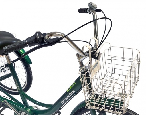 Tricicletă 24" pentru adulți BR CYCLES Pro2008-VB, cadru oțel 16", 7 viteze, frâne V-Brake/tambur, verde kaki - Img 13