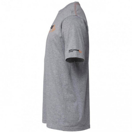 Tricou Savage Gear Signature Logo Grey Melange  3