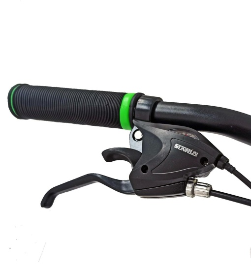 Bicicleta BR STORM 24", 21 viteze, frane pe disc, cadru otel 14", manete secventiale, negru/verde - Img 8