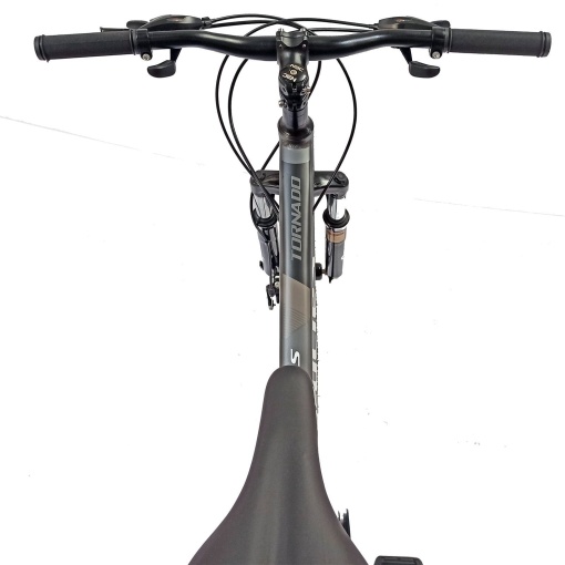 Bicicleta BR Tornado 24", 21 viteze, frane pe disc, cadru din aluminiu 13", manete secventiale, gri - Img 6