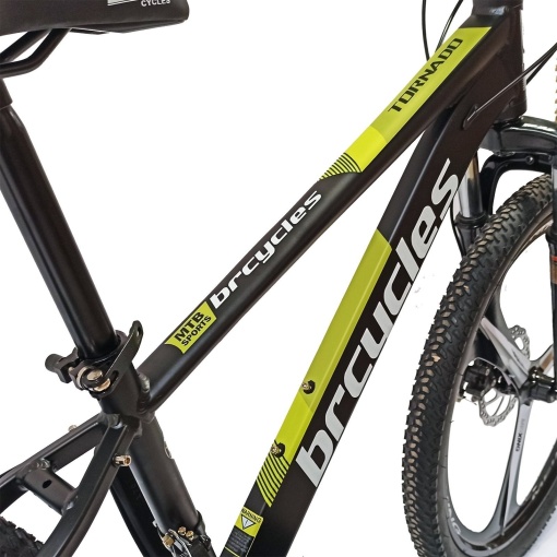 Bicicleta BR Tornado 24", 21 viteze, frane pe disc, cadru din aluminiu 13", manete secventiale, negru - Img 6
