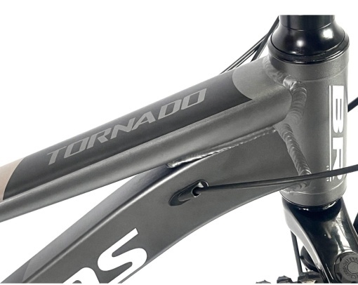 Bicicleta BR Tornado ProMG 24", jante MAGNEZIU, 21 viteze, frane pe disc, cadru din aluminiu 13", manete secventiale, gri - Img 8
