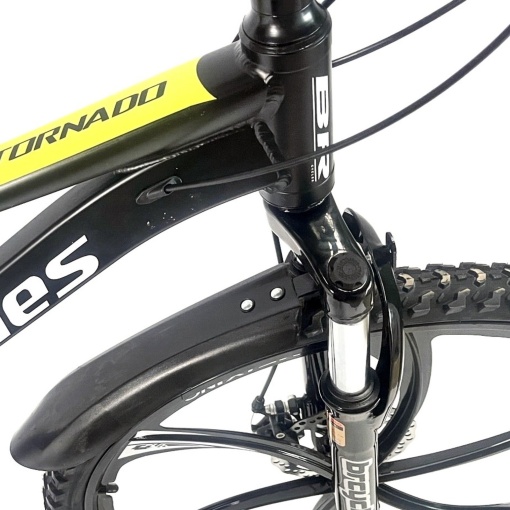 Bicicleta BR Tornado ProMG 26", jante MAGNEZIU, 21 viteze, frane pe disc, cadru din aluminiu 13.5", manete secventiale, negru - Img 3