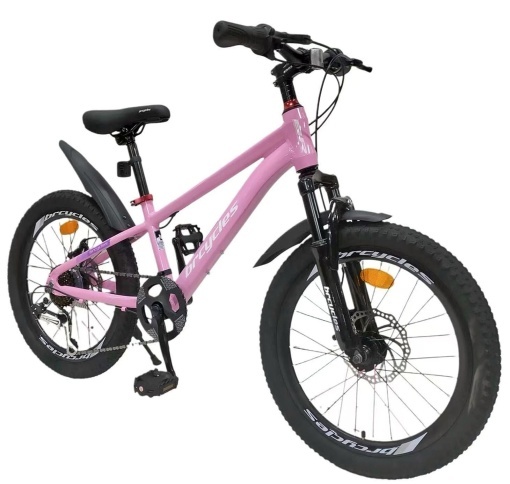 Bicicleta copii BR Tornado 20", cadru aluminiu 12", manete revoshift, frane disc, 7 viteze, roz, varsta 7-10 ani - Img 2