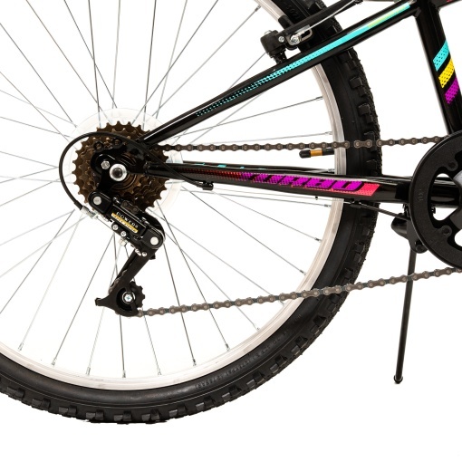 Bicicleta Copii DHS Turbo - 24 Inch, Negru-Roz - Img 4