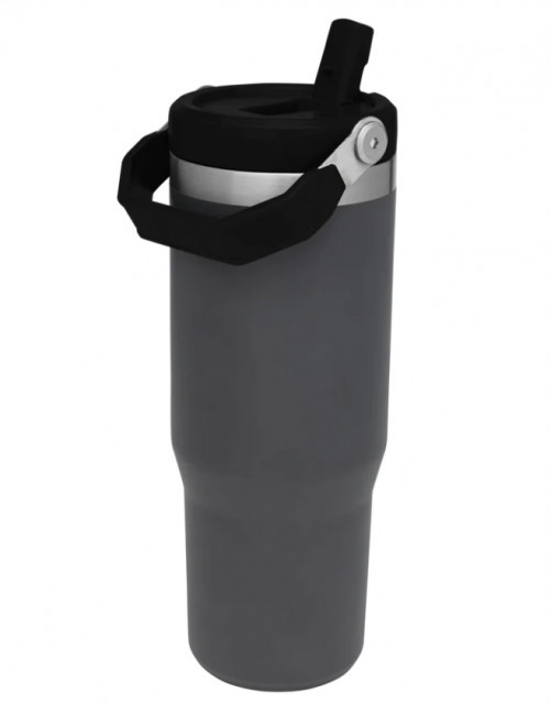 Cana Termoizolanta cu pai The IceFlow Flip Straw Tumbler Charcoal 0.89L / 30oz  - 10-09993-194  3