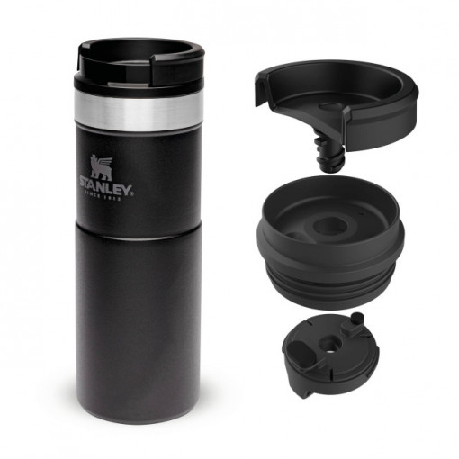 Cana Termoizolanta Stanley The NeverLeak Travel Mug Matte Black Pebble  0.47L - 10-09851-007 4