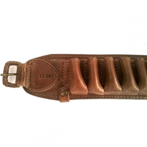 Cartusiera Nobil Hunt piele maro cu 30 posturi cal 12 - VE.NP1230 - Img 2