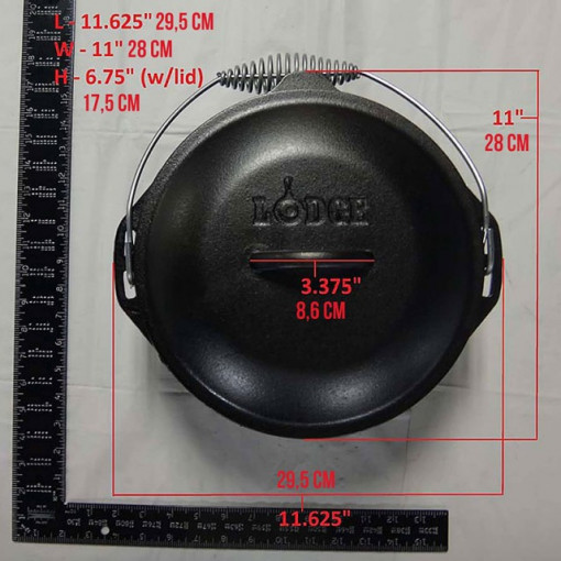 Ceaun din fonta cu capac - cuptor olandez Lodge, 25,4 cm 4,7 litri - L-8DO3 3