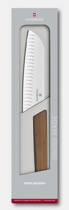 Cutit Victorinox Swiss Modern Santoku, lama 17cm, Wood 6.9050.17KG - Img 2