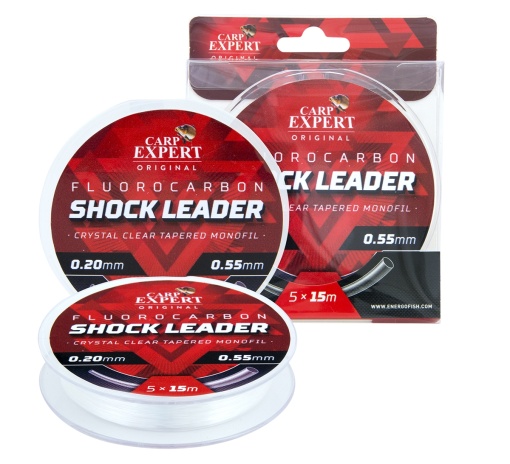 Fir Fluorocarbon Conic Carp Expert Shock Leader, Crystal Clear, 5x15m/rola