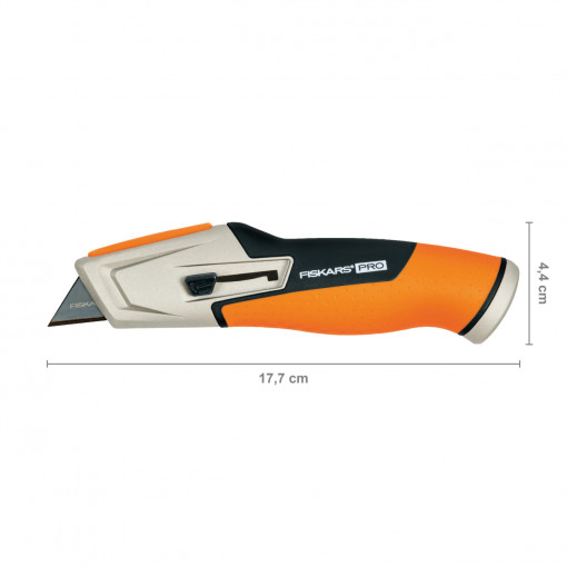 FISKARS Cutit utilitar cu lama retractabila trapezoidala Fiskars CarbonMax, 177 mm, 171 g - 1027223 - Img 2