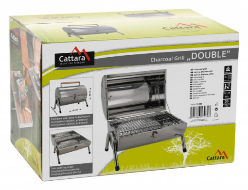 Gratar pe carbuni DUBLU 2x 38cm Cattara TT13034 - Img 8