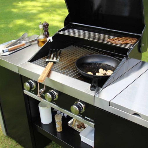 Gratar pe gaz Grand Hall Premium GT3 + Stand insula cu arzator lateral  - K03000196A-B17102650A prezentare