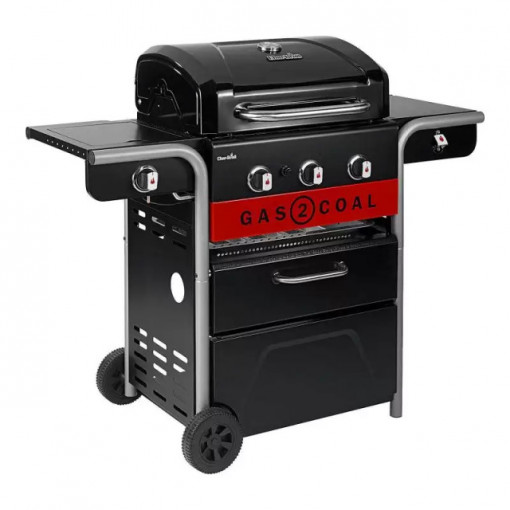 Gratar pe gaz si carbuni hibrid Char-Broil Gas2Coal 2.0 330 cu 3 arzatoare - 140925 2