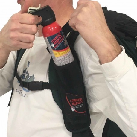 Husa spray urs Counter Assault universala, cu carabiniera, prindere la rucsac - Img 3