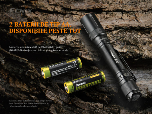 Fenix E20 V2.0 350 Lumeni 126 Metri baterii