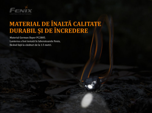Lanterna frontala Fenix HL18RW Reincarcabila 500 lumeni 85 metri materiale